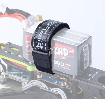 Leather Black Battery Straps 20x200mm