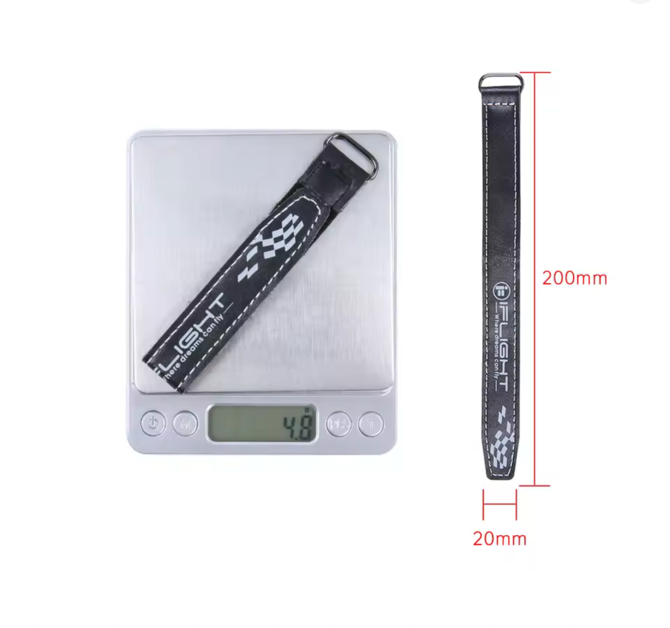 Leather Black Battery Straps 20x200mm